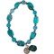 Earth's Jewels Semi-Precious Dyed Stabilized Turquoise Stretch Bracelet, Round Charm